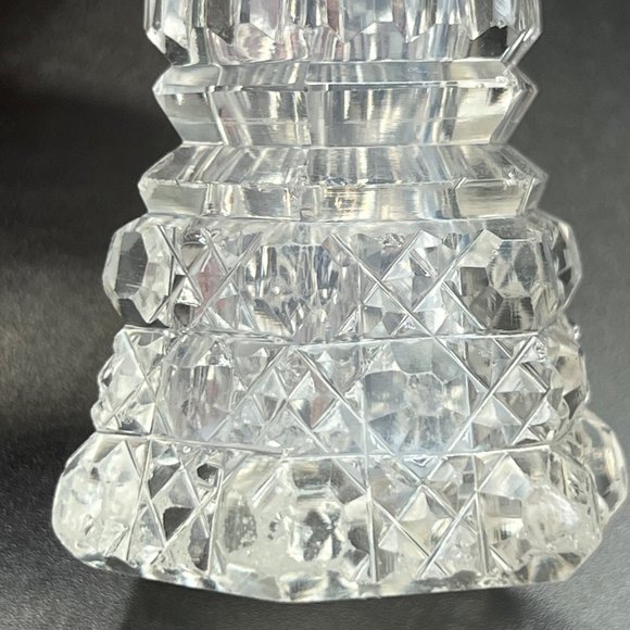 Cut Glass Salt & Pepper Shaker Pewter Toppers - Picture 6 of 14